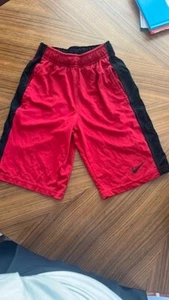 Boys Nike Black and Red Sports Shorts Size Small - Picture 1 of 4