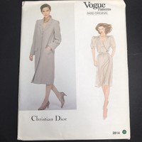 Vintage Vogue Ladies Coat One Piece Dress Pattern 5901 Size 10 Free Shipping Ebay