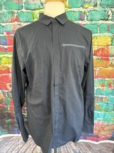 Arcteryx Kaslo Performance Shirt Men Large Blue Check Outdoor Snap Long Sleeve - Picture 1 of 11