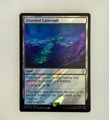 MTG: Drowned Catacomb (Surge Foil) Commander: Final Fantasy Foil NM - Image 1 of 2