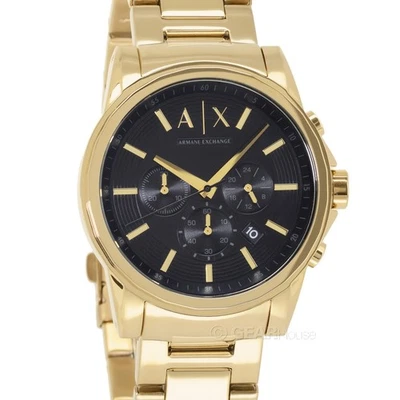 Reloj cronógrafo Armani Exchange para hombre dorado, esfera negra fecha, acero inoxidable Foto 1 de 4