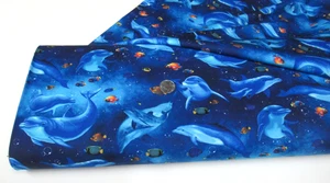 Tela artesanal edredón Timeless Treasures DOLPHIN DANCE océano 2 yardas (cd-3131) ¡guau! - Imagen 1 de 1