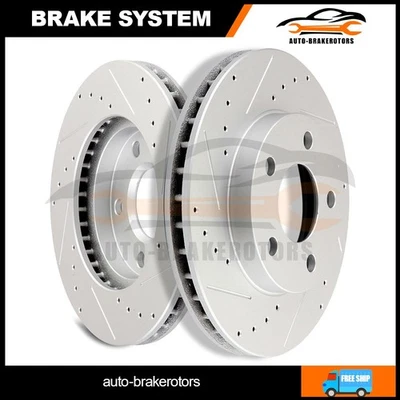 Ranura de taladro de rotores delanteros para 99-04 Oldsmobile Alero 99-05 Pontiac Grand Am Foto 1 de 2