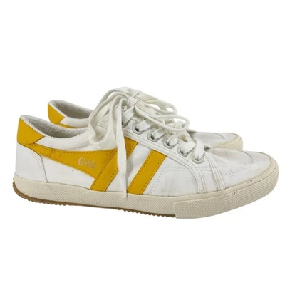 Zapatilla deportiva Gola Stratus de cuero vegano blanco roto y amarillo sol talla 8 Foto 1 de 4