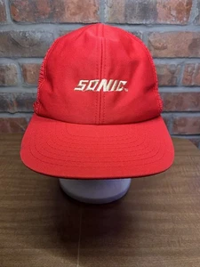 Vintage Sonic Drive-In Restaurant Red Snapback Hat Mesh Trucker - Picture 1 of 7