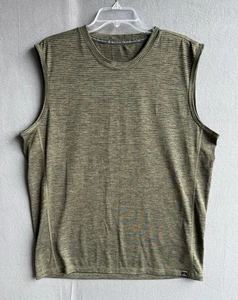 Prana Hardesty Breathe Tank Top Men's XL Green Black Striped Gorpcore Hiking - Picture 1 of 10