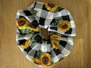 Sonnenblumen Karo Karo Haar Scrunchie Haargummi Band Handarbeit Accessoire �� - Bild 1 von 2