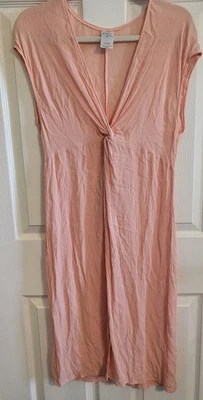 Vestido de baño Kona Sol para mujer pequeño rosa maxi torcido abertura frontal ropa de resort Foto 1 de 4