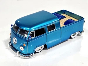 1963 Volkswagen Bus Pickup - Double Cab - Blue - 1:24 Scale Diecast - Jada - Picture 1 of 9