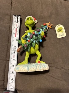 Estatua de árbol robando Grinch de vacaciones de Jim Shore, estatuillas decorativas de Navidad - Imagen 1 de 8