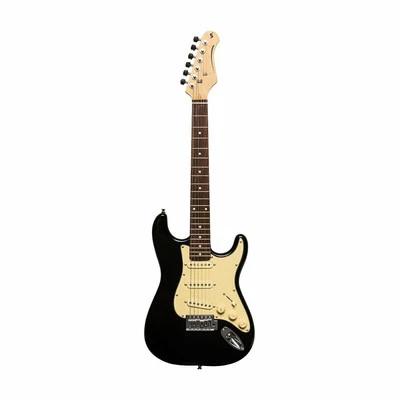 Stagg Double Cutaway 3/4 Electric Guitar - Brilliant Black - SES-30 BK 3/4 - Image 1 of 4