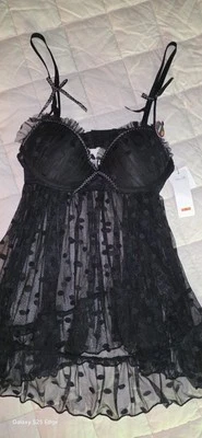 Lencería de encaje negra Rene Rofe push up mediana de una pieza nueva con etiquetas pequeña Foto 1 de 4