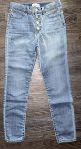 Vintage JORDACHE Jeans Light High Waist Skinny Ankle snap buttons Girls Size 12 - Picture 1 of 9
