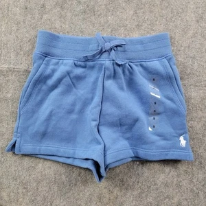 Polo Ralph Lauren Girls Sweat Short size S Blue Fleece Lined Drawstring - Picture 1 of 5