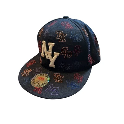 NY Flat Bill con SF CA SD TX AZ Gorra de Pelota Ajustada Bordada Talla PEQUEÑA Sombrero Foto 1 de 4