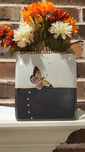 FABIENNE JOUVIN PARIS PORZELLAN VASE TOPF PFLANZE 6,5 ZOLL HOCH HANDARBEIT 1999 ANSEHEN!! - Bild 1 von 7