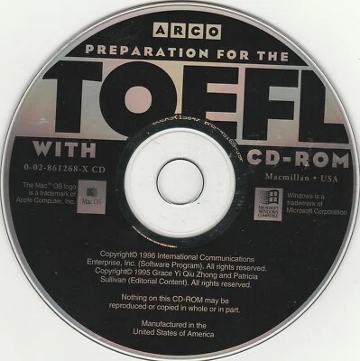 Preparation fo the TOEFL by ARCO ~ Win & Mac OS ~ 1996 ~ CD-ROM - Image 1 of 2