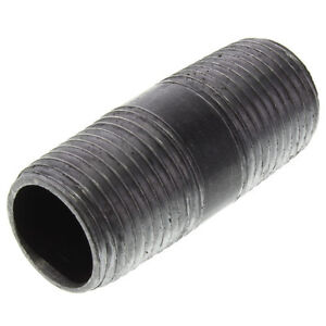 1/2" BLACK STEEL 4" LONG NIPPLE pipe 1/2 x 4 - LOT OF (10) malleable iron