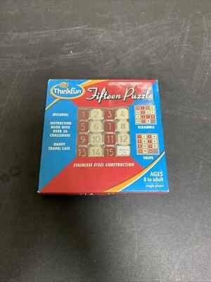 Fifteen Puzzle Brain Game w/Case Instruction Booklet New Thinkfun - Image 1 of 2