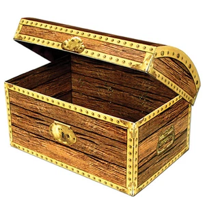 PIRATES TREASURE CHEST 20CM CARDBOARD - PARTY DECORATION - Picture 1 of 1