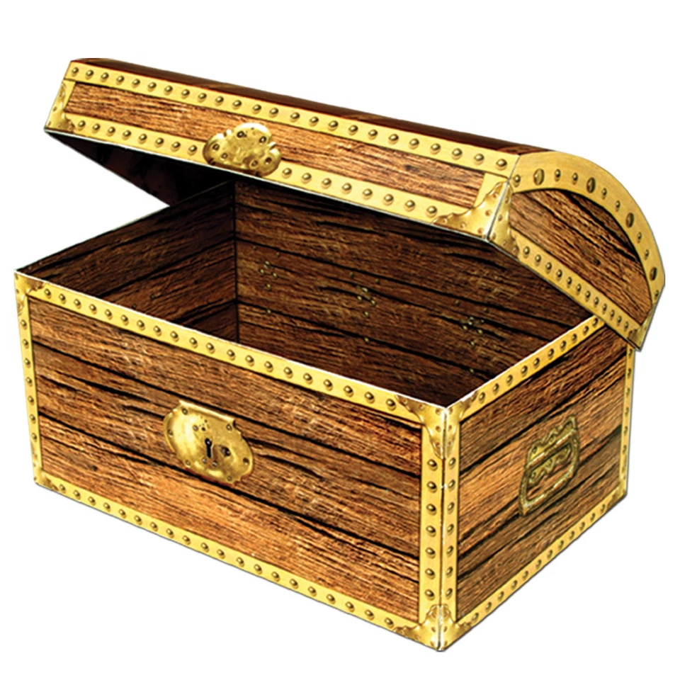 PIRATES TREASURE CHEST 20CM CARDBOARD - PARTY DECORATION - Image 1 of 1