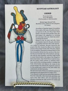 Vintage Egyptian Astrology "OSIRIS" 1st-10th March 27th Nov.-18th Dec. Postcard - Picture 1 of 2