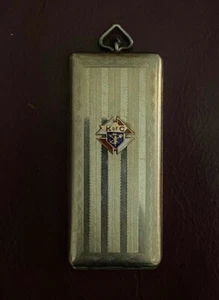 Vintage Silver Plate Enamel Knights of Columbus Stamp Case Locket S & S ๐ - Picture 1 of 4