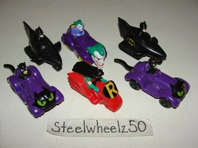 Batman Returns Batman Catwoman Joker y Robin McDonalds lote de coches de juguete 1991 1993 difícil de encontrar Foto 1 de 3