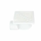 Plastic White Floor Drain Trap 150mm x 150mm / 50mm Side Pipe Connection