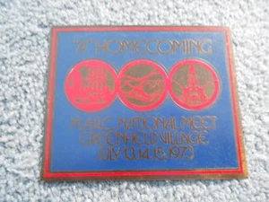 VINTAGE 1973 MARC A HOMECOMING GREENFIELD VILLAGE NATIONAL MEET DASH PLAQUE FORD - Picture 1 of 6