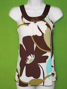 BCX size M girl sleeveless multi color top tank blouse floral polyester spandex - Picture 1 of 8