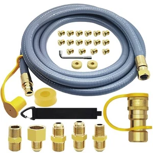 12FT 3/8 ID Natural Gas Hose Low Pressure LPG Hose with Quick Connect for - Picture 1 of 8
