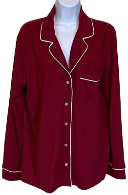 NWT Alfani Size L Long Sleeves Soft Knit Notch Collar Pajama Top Womens - Image 1 of 4