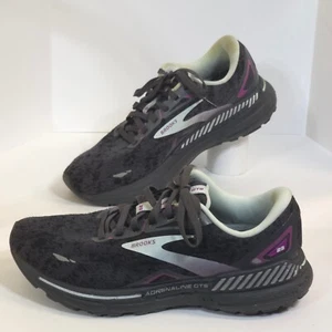 Brooks Adrenaline GTS 23 Running Shoes Cushion Support Black Purple Women's 9.5 - Picture 1 of 7