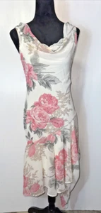 Connected Apparel Asymmetrical Floral Dress Size Small Whimsical Fairy Flowy - Picture 1 of 7