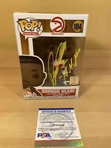 Dominique Wilkins Atlanta Hawks Inscription HHF Autographed Funko POP PSA COA - Picture 1 of 9