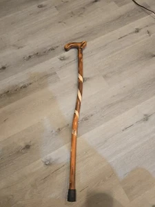 Marine Corps Rustic Hickory Walking Stick Twisted Wood Cane for Men & Women 35" - Picture 1 of 6