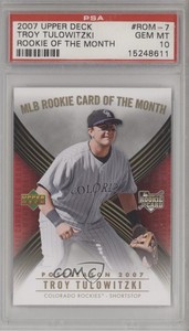 2007 Upper Deck MLB Card of the Month Troy Tulowitzki PSA 10 GEM MT Rookie RC