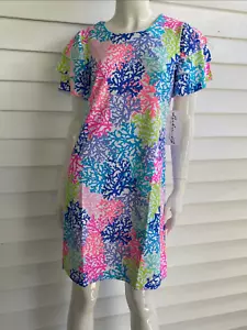 Lulu-B Ladies Coral Reef Round Neck Cha Cha Sleeve Dress - UPF50+ Sun Protection - Picture 1 of 2