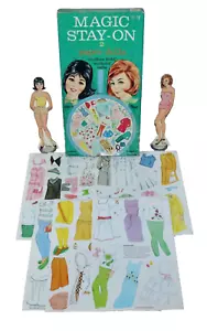 Sara & Pat ~ 1964 Whitman Magic Stay On ~ 2 Paper Dolls ~ No.4701 Unpunched - Picture 1 of 24