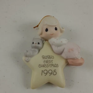 Precious Moments 1995 "Baby's First Christmas" Star Porcelain Ornament #142719 - Picture 1 of 8