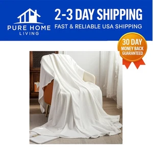 Breathable Bamboo Cooling Blanket for Hot Sleepers - 108"x90" King Size Comfort - Picture 1 of 9