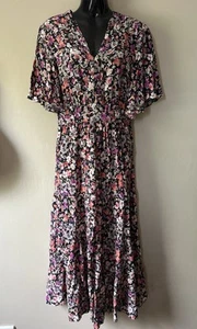 WITCHERY Flowy Tiered Stylish Boho Floral Maxi Dress Size 8 - Picture 1 of 6