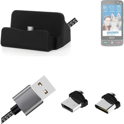 Docking Station für Brondi Amico Smartphone Pocket + USB-Typ C und Micro-USB-An - Bild 1 von 4