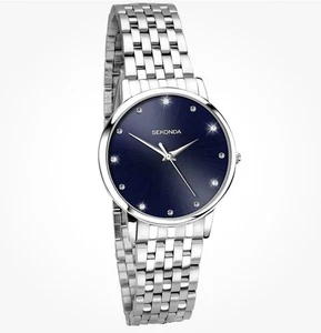 Sekonda Ladies Silver Dress Bracelet Watch. Blue Face. Sekonda 2442. Elegant - Picture 1 of 5