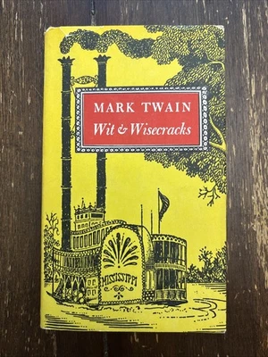 1961 Mark Twain Wit and Wisecracks Peter Pauper Press HCDJ Foto 1 de 4