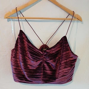 Wild Fable Velor XXL Bustier Bralette Lila Pflaume Spaghettiträger Velours Neu mit Etikett! - Bild 1 von 6