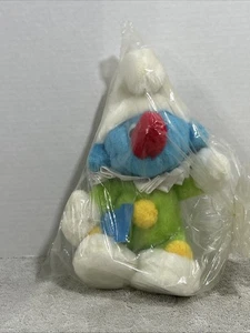 Peyo Clown Smurf Plush WALLACE BERRIE 1983 Rare With Tags - Picture 1 of 3