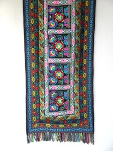 Vintage style coloured embroidered Table Runner Mat or make into wall hanging - Picture 1 of 7