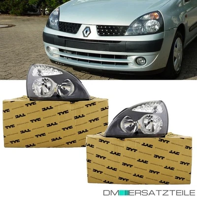 Scheinwerfer SET Schwarz V6 DESIGN für Renault Clio II 2 2001-2005+3J Garantie - Bild 1 von 4